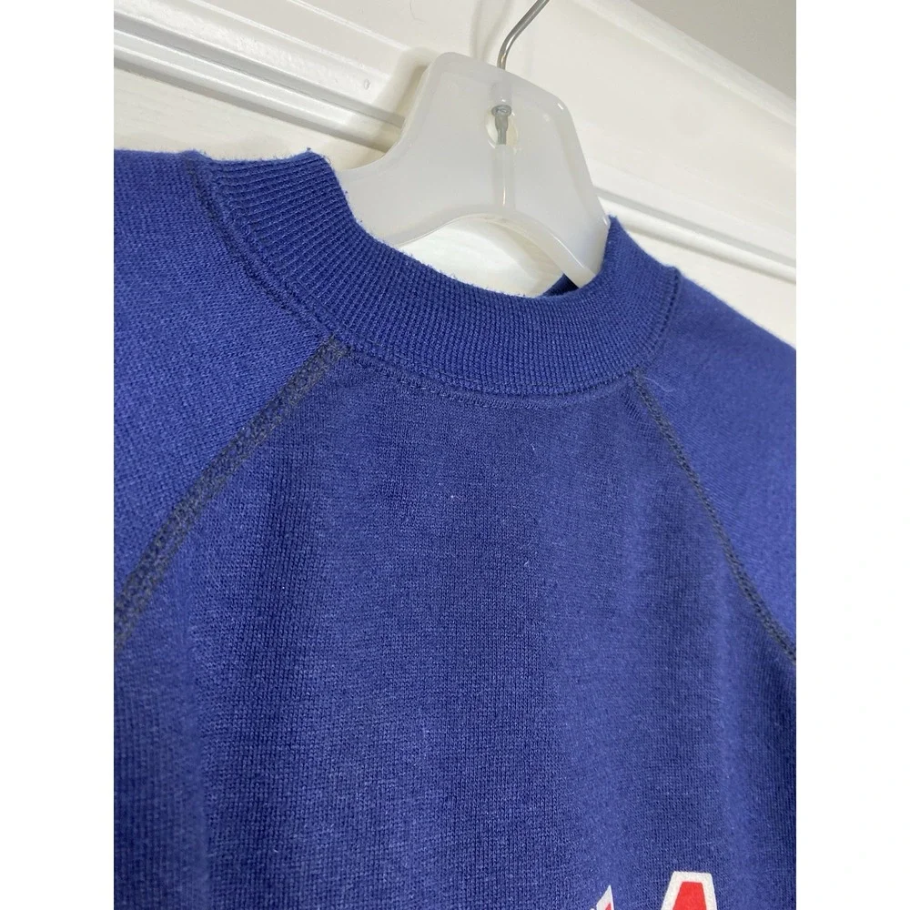 Adidas Men's Vintage USA Spell Out Crewneck Sweater Navy Blue‎ Size Medium